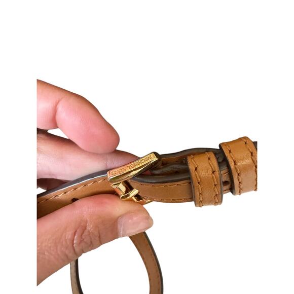 Michael Kors Brown Signature Crossbody Bag Logo Print Adjustable Strap+Dust Bag - Picture 10 of 13